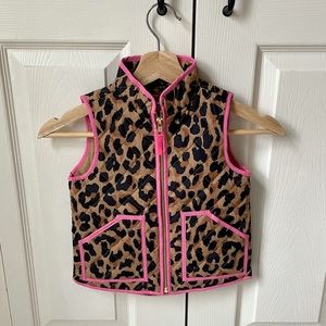 NWT J. Crew Girls Leopard Print Quilted Vest